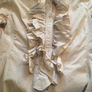 7 - polka dot button down top with ruffles